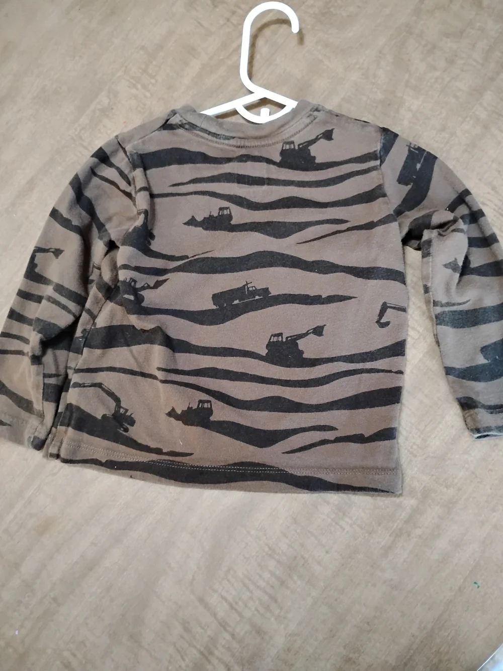 GAP Brown and Black Construction-Print Long Sleeve Tee